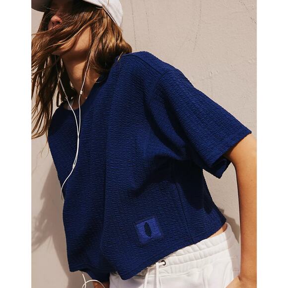 NWT Free People Movement Inspire Texture Tee in Atlantic | M - Picture 2 of 12